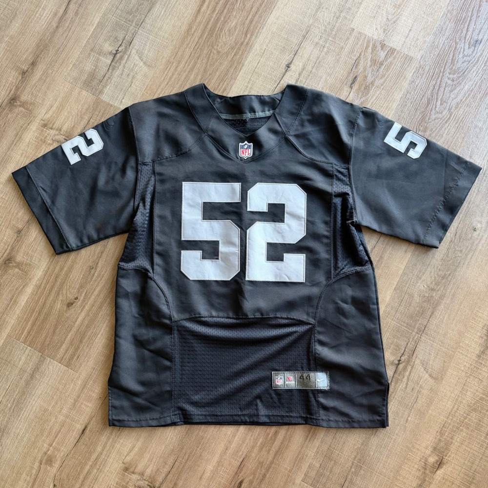 Nike Khalil Mack Oakland Raiders NFL Jersey Black Size 44 Stitched 52